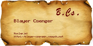 Blayer Csenger névjegykártya